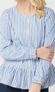 - Denim & Co Yarn Dye Striped Peplum Jacket